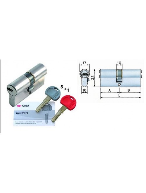 Κύλινδρος ασφαλείας CISA ASIX PRO 80mm (30x50 νίκελ)