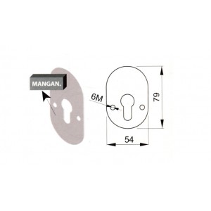 Πλάκα μαγγανίου DISEC για κλειδαριές κυλίνδρου